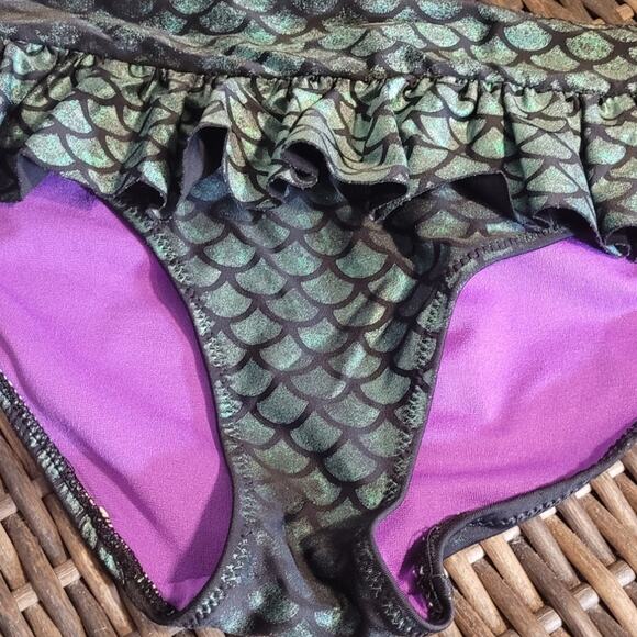 Disney Ariel Little Mermaid Bikini Bottom XL Iridescent Scale Print Swim EUC - Picture 3 of 9
